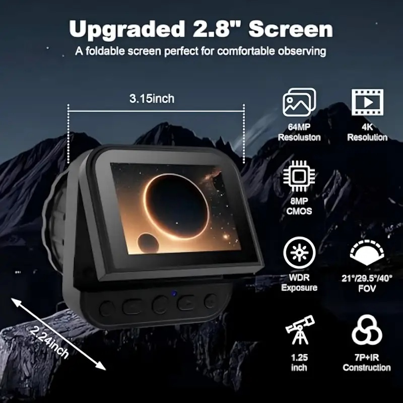 64MP 2.8‘’ Screen 4K Electroni - Cameras recension och pris