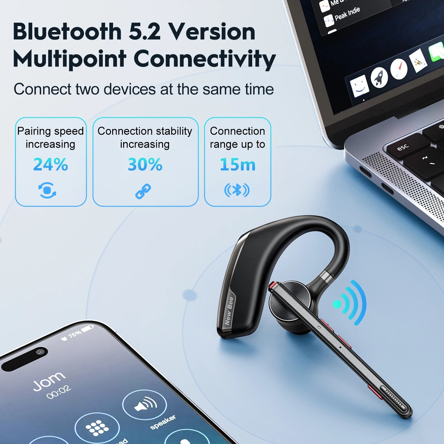 New Bee M51 Bluetooth 5.2 Wire - Type C Wired Earphones With Mic recension och pris