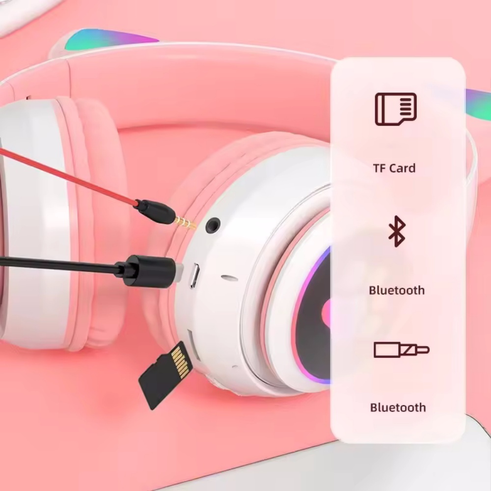 Cute Cat Ear Wireless Headset  - Cat Ear Bluetooth Headset Led recension och pris