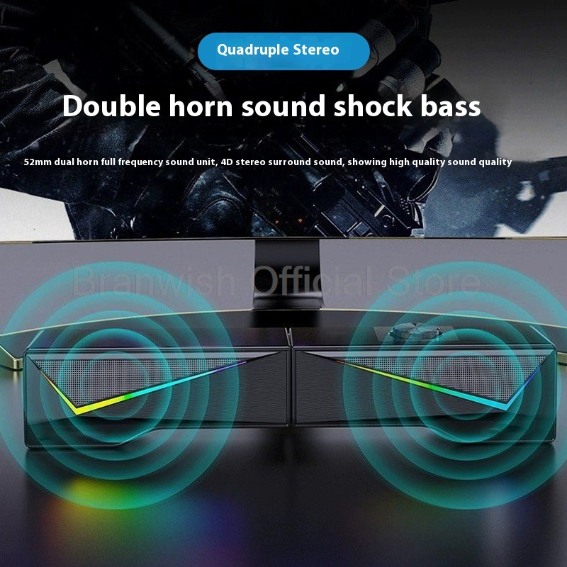 RGB Gaming Soundbar With Detac - Rgb Computer Soundbar For Pc recension och pris