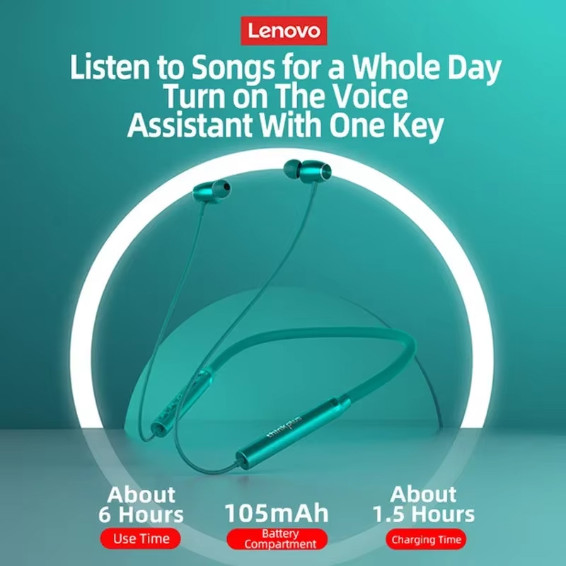 100% Origial Lenovo HE05X Blue - Magnetic Neckband Sports Earphones recension och pris