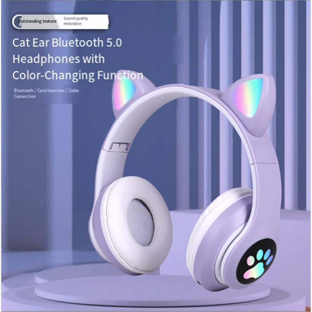 DT75BG Cute Cat Ear Bluetooth  - Cat Ear Bluetooth Headset Led recension och pris