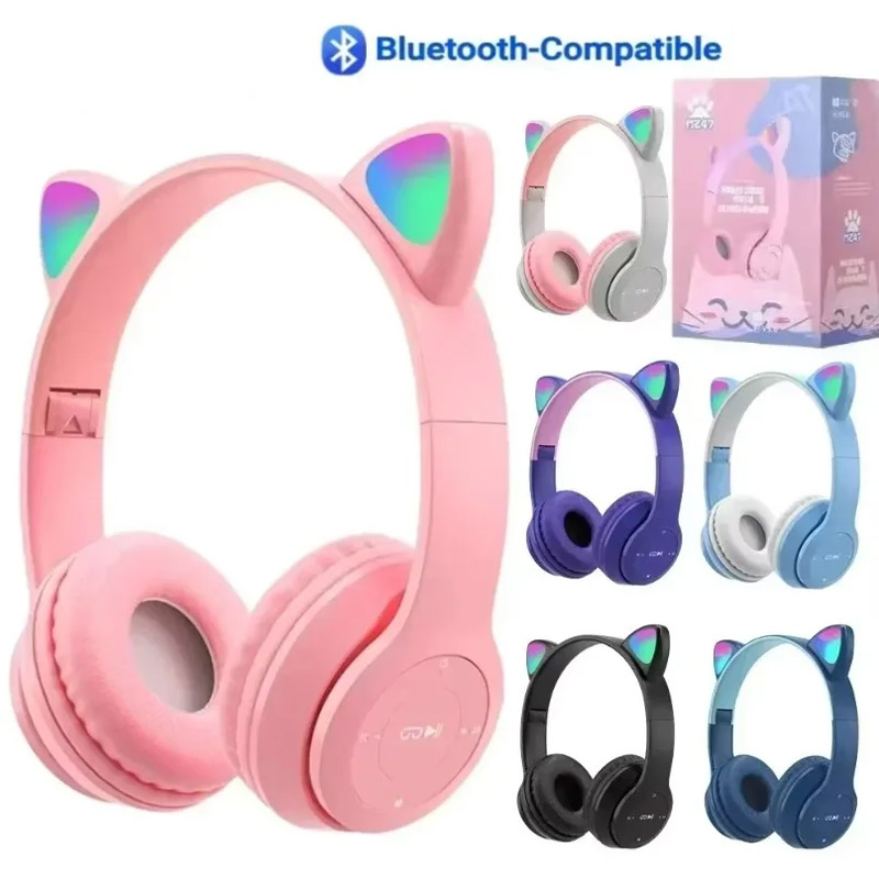 Wireless Bluetooth Earphones C - Cat Ear Bluetooth Headset Led recension och pris